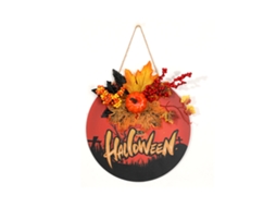 Laxiscreed Decoração De Porta Com Abóbora E Folhas De Outono Para Halloween