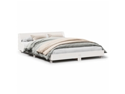 Bed Frame, Bed Frames Vidaxl Branco Madeira De Pinho (140 X 200 Cm)