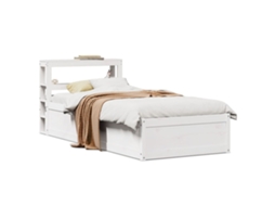 Vidaxl Estrutura Cama C/ Cabeceira 75x190 Cm Pinho Maciço
