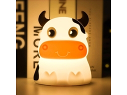 Lanterna Noturna para Crianças com Controle por Toque, 7 Cores, Silicone Macio, Animal Vaca Led (baterias)