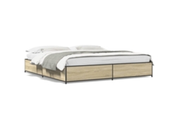 Bed Frame, Bed Frames Vidaxl Marrom Madeira Processada (200 X 200 Cm)