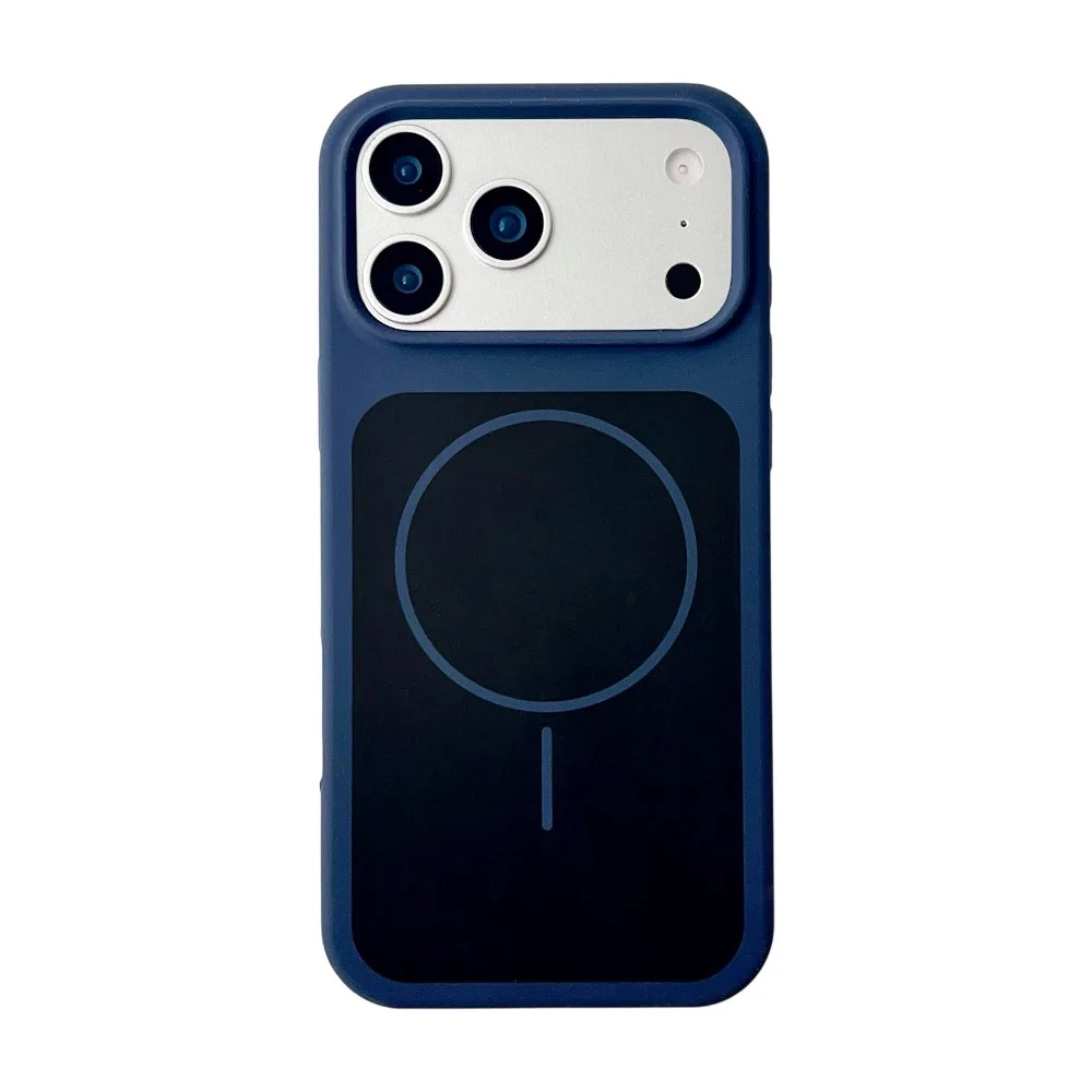 (azul Escuro, Iphone 17) Capa Magsafe À Prova De Choque Para Iphone, Em Silicone Líquido Com Toque Suave.
