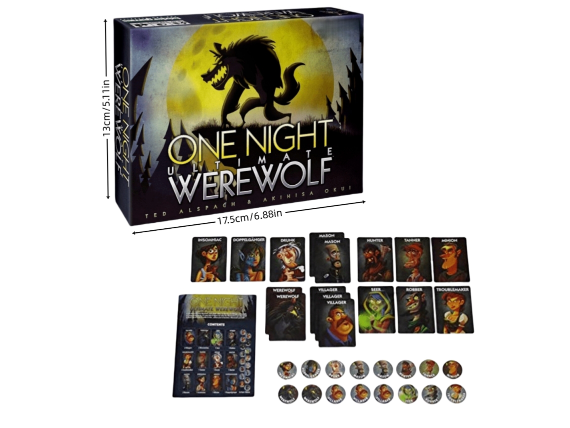 Jogo De Tabuleiro/cartas "one Night Ultimate Werewolf", Para 3 A 10 Jogadores. Duração: 10 Minutos.