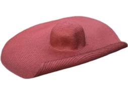 Chapéu de Praia de Palha Delicado e Grande, Para Apresentar sua Namorada, Cor: Vermelho Jujuba, Tamanho Único