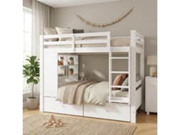 Cama Em Beliche Madeira Branca 104x205 Cm