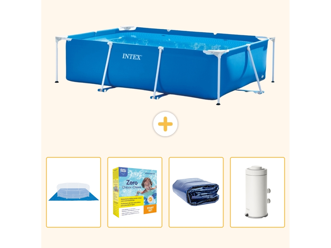 Intex Piscina Com Estrutura Retangular - 300x200x75 Cm - 5-peças S71