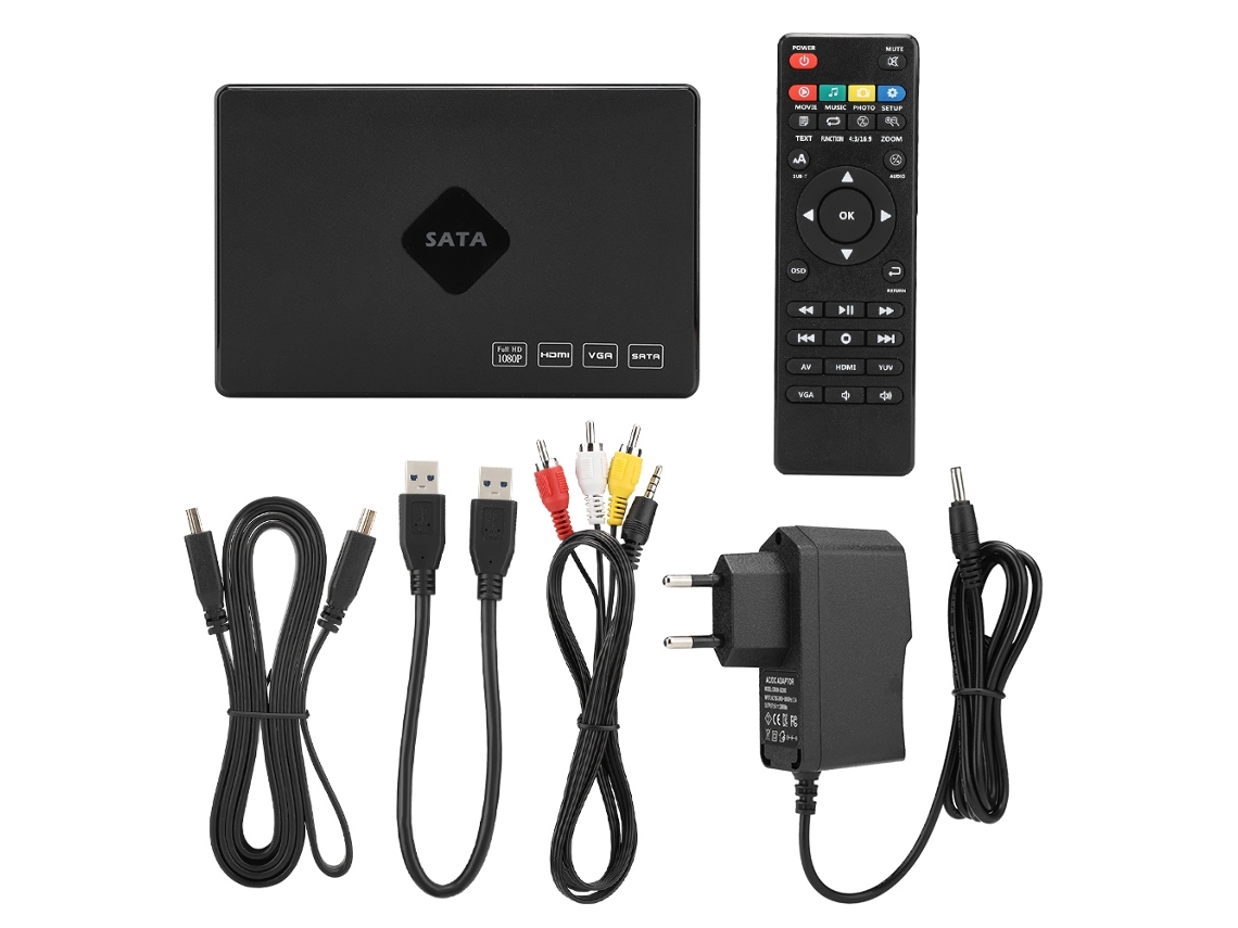 Reprodutor De Disco Rígido 2.5 Polegadas Full Hd Sata 120g Para Música Imagem Vídeo