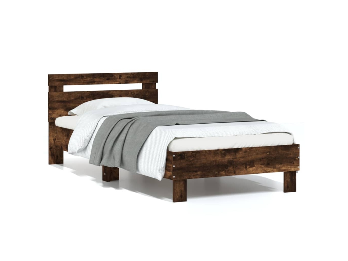 Bed Frame, Bed Frames Vidaxl Marrom Madeira Processada (90 X 200 Cm)