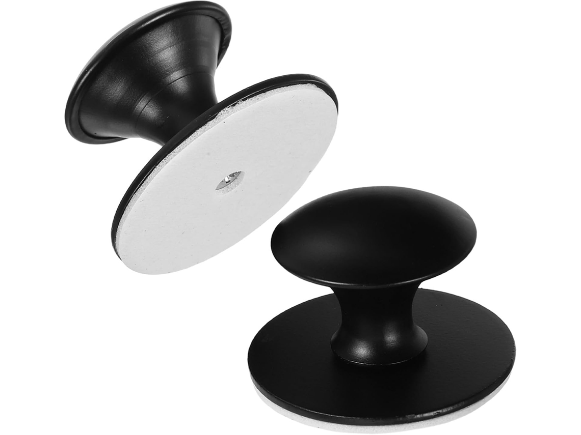 Shineofi 2 Peças Puxadores Adesivos Para Gaveta, Autoadesivos, Em Aço Inoxidável Preto, Para Geladeira, Janela