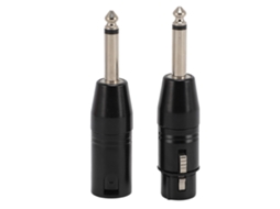 Aetheria 1 Par Adaptador Xlr Preto Profissional 6.35mm 1/4 Polegada Macho para Xlr Macho Fêmea