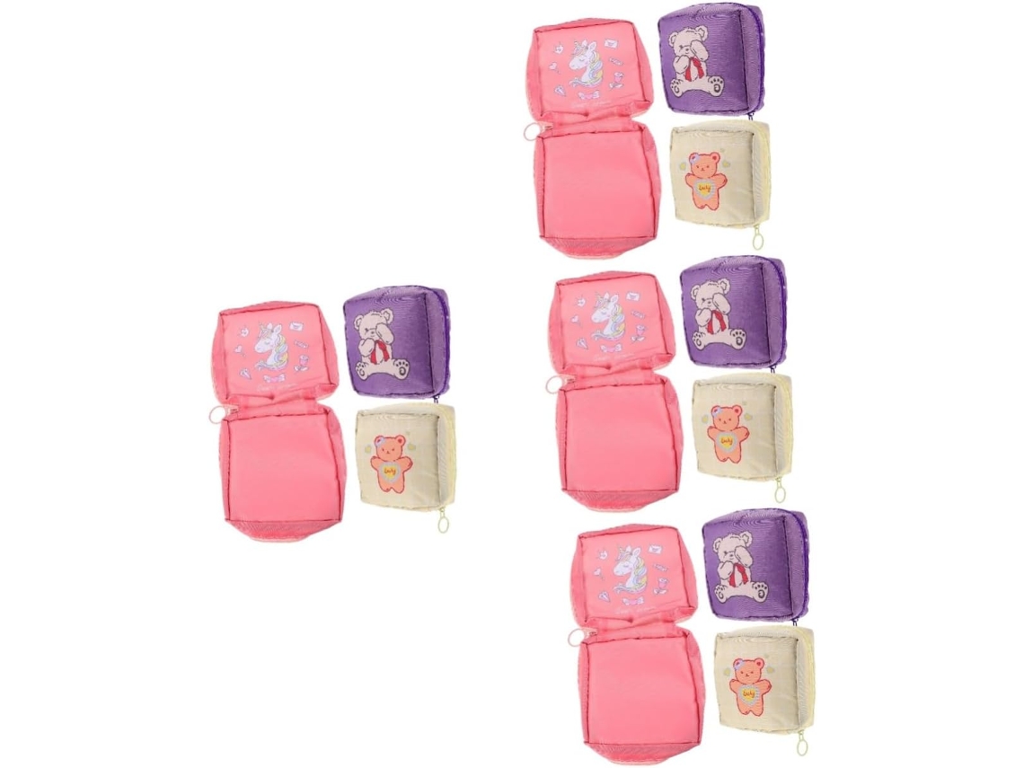 De 4 Estojos Para Absorventes Higiênicos, Adorável E Lavável, Ideal Para Viagens.