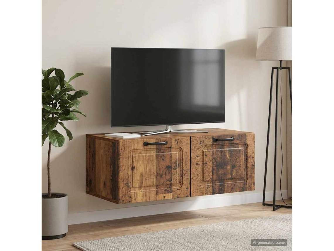 Vidaxl Gabinete de Tv de Parede Madeira Antiga 78,5 X 41 X 30 Cm