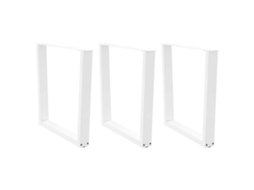 Vidaxl Pernas Para Mesa De Jantar Em V 3 Peças, Branco, 90x(72-73,3) Cm, Aço