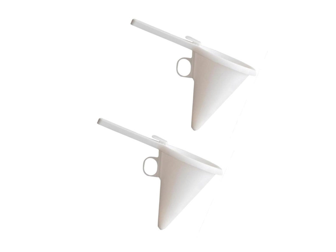 Funil Dispensador Genérico De Plástico Branco Para Bolos, 2 Peças, Para Dispensar Creme E Transferir Massa, Adequado