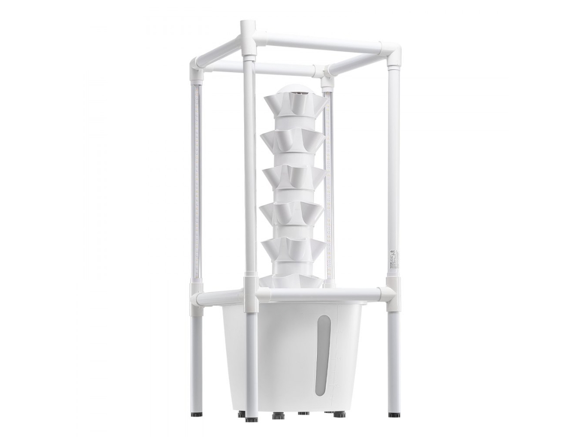 Sistema Hidropônico Vertical Com 6 Níveis, Luz Led E Depósito De 20l Tekmaquinas