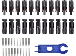 Kit De Conectores De Cabo Solar Reforçados Macho E Fêmea Para Instalação Solar