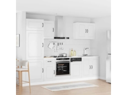 Vidaxl 7 Peças Armário De Cozinha Conjunto Kalmar Branco Brilhante