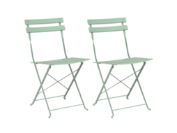 Conjunto 2 Cadeira De Jardim Vidaxl Verde Aço Revestido A Pó (42 X 46 X 82cm)
