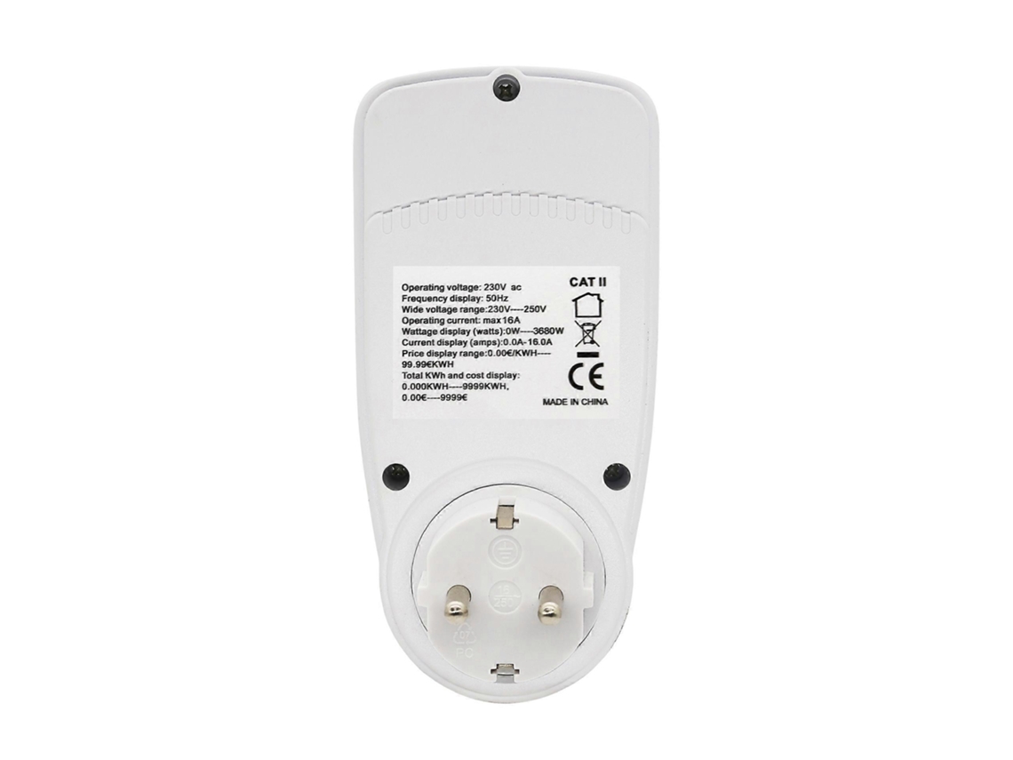 Medidor de Consumo Eléctrico 230v/16a Tomacorriente Control de Costos Con Pantalla Lcd Grande