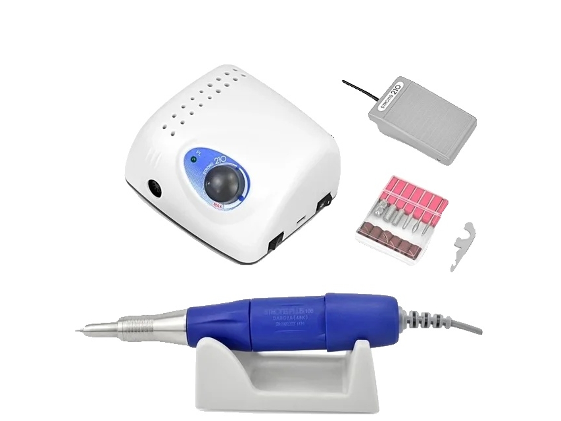 Furadeira Elétrica Para Manicure, 0-35000 Rpm, Certificada Pelo Ce, Forte 210 Mais 105