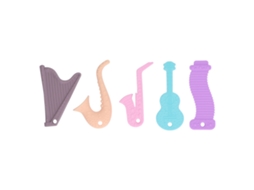 Mali 5pcs Brinquedos de Dentição Silicone Grau Alimentar Forma Instrumento Educativo para Bebê