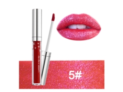 Batom Líquido Handaiyan, Vermelho Intenso com Glitter, 4ml, Longa Duração, Não Pegajoso, À Prova D'Água