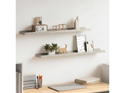 Vidaxl Prateleiras De Parede 2 Pcs 80x9x3 Cm Cinzento Cimento