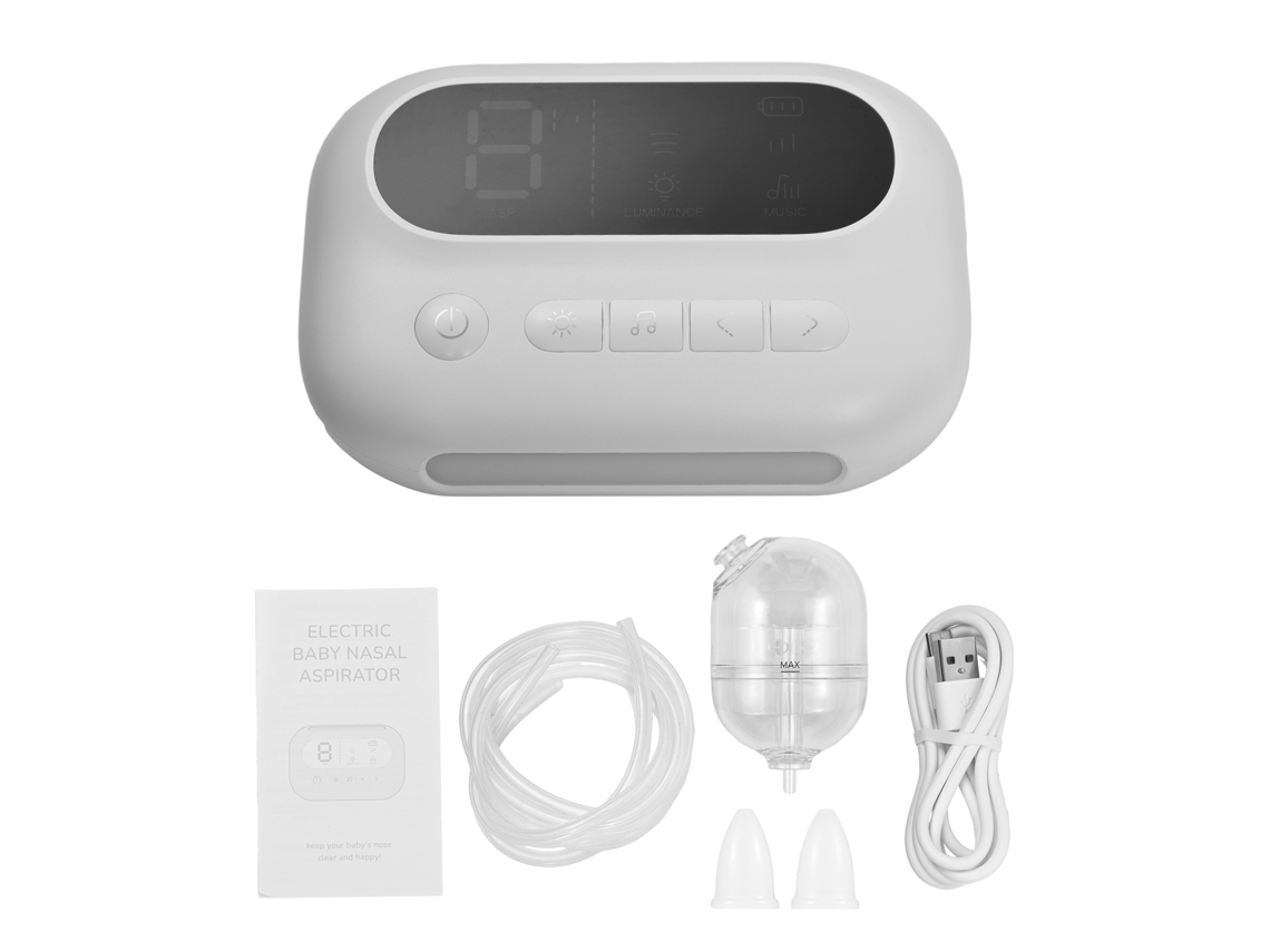 Mali aspirador Nasal Elétrico para Bebês Recarregável com 9 Níveis de Sucção Música e Luz Led