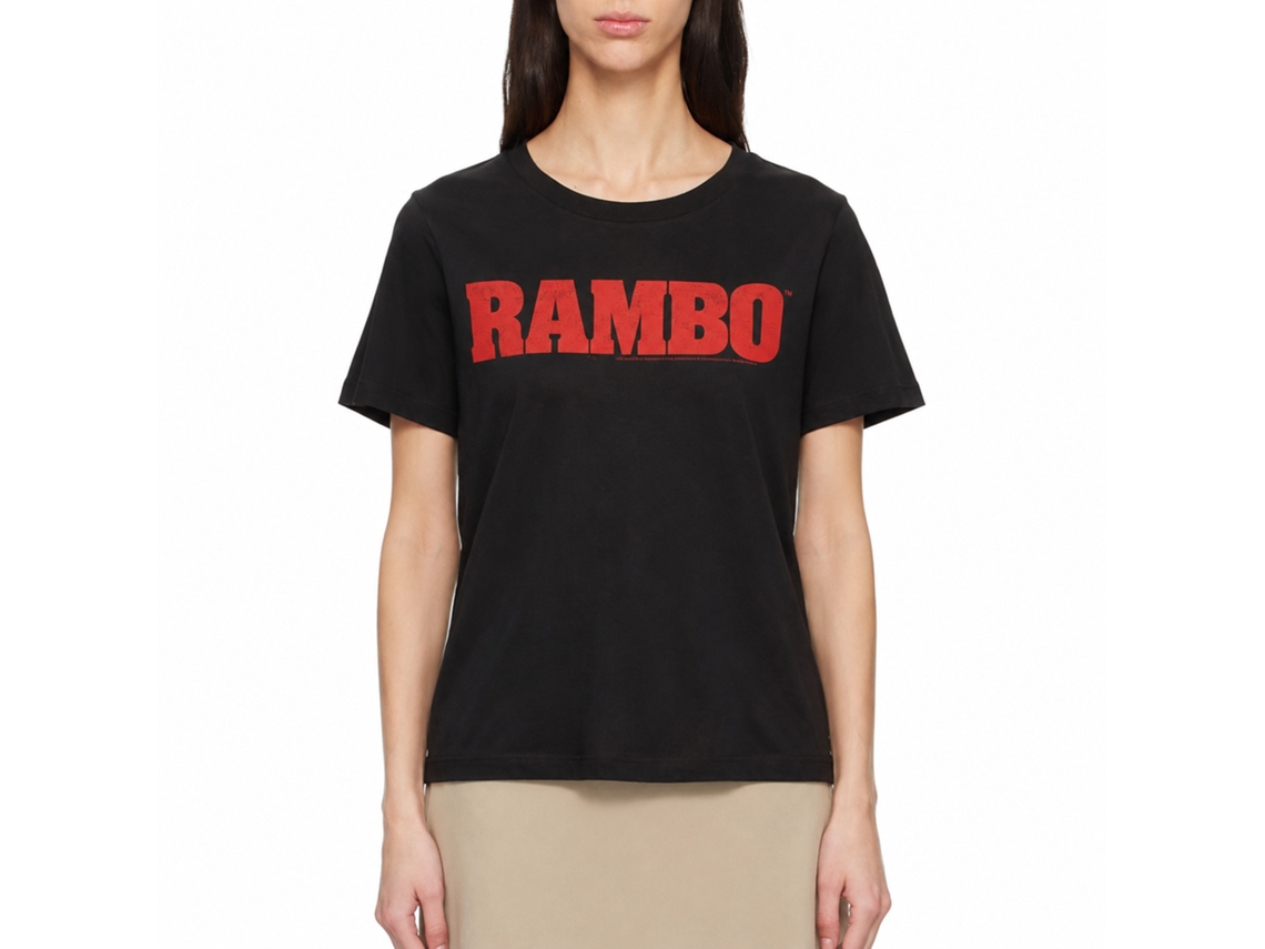 Rockinstone Rambo Movie Logo Black Adult T-shirt Size:xxl
