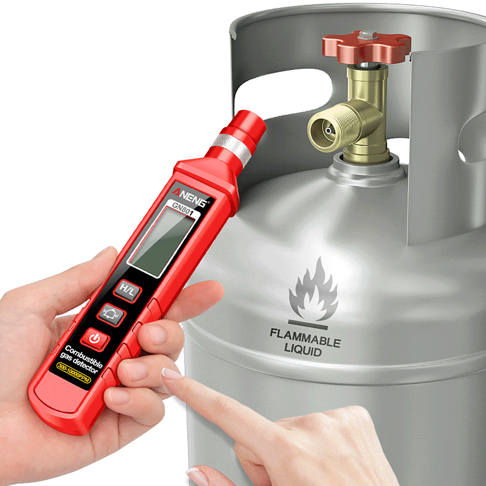 Detector De Gás Combustível Gn801 Analisador De Vazamentos De Gás Natural E Propano