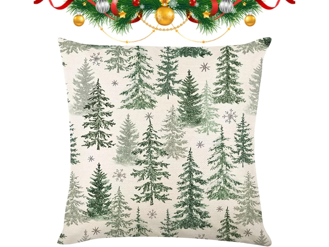 Capa De Almofada Decorativa Com Tema De Árvore De Natal |