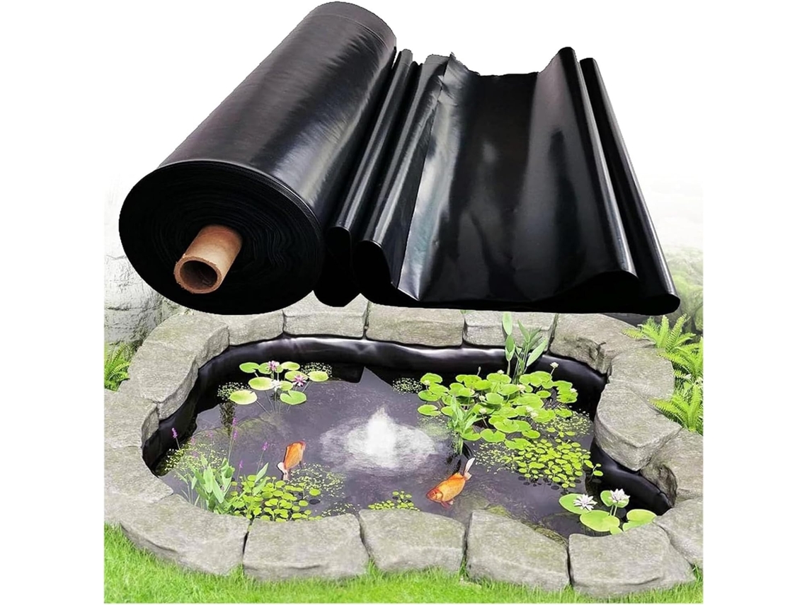 Lona de PEAD para lagos, flexível e resistente a riscos, 0,2 mm de espessura, para lagos de jardim e tanques.