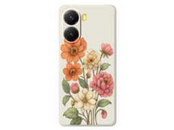 Capa Tkdaddy Para Xiaomi Redmi Turbo 4 5g / Poco X7 Pro 5g Com Estampa De Flores Lindas E Bordas Retas Em Tpu, Capa Traseira Bege
