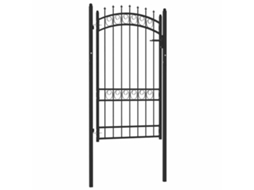 Vidaxl Portão De Cerca Emmen Com Pontas De Aço 103x134,5 Cm Preto