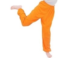 Calças Baggy Para Crianças Garoto Garota Dança Aladdin Bloomers Yoga Casual Soltas Harem De Mistura De Algodão Laranja