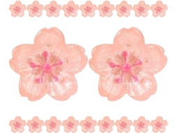 Tachinhas Hemoton Rosa, 20 Unidades, Resina e Metal para Notas