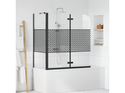 Vidaxl Cerca De Banho Geométrico Manual Preto 120 X 67 X 129 Cm