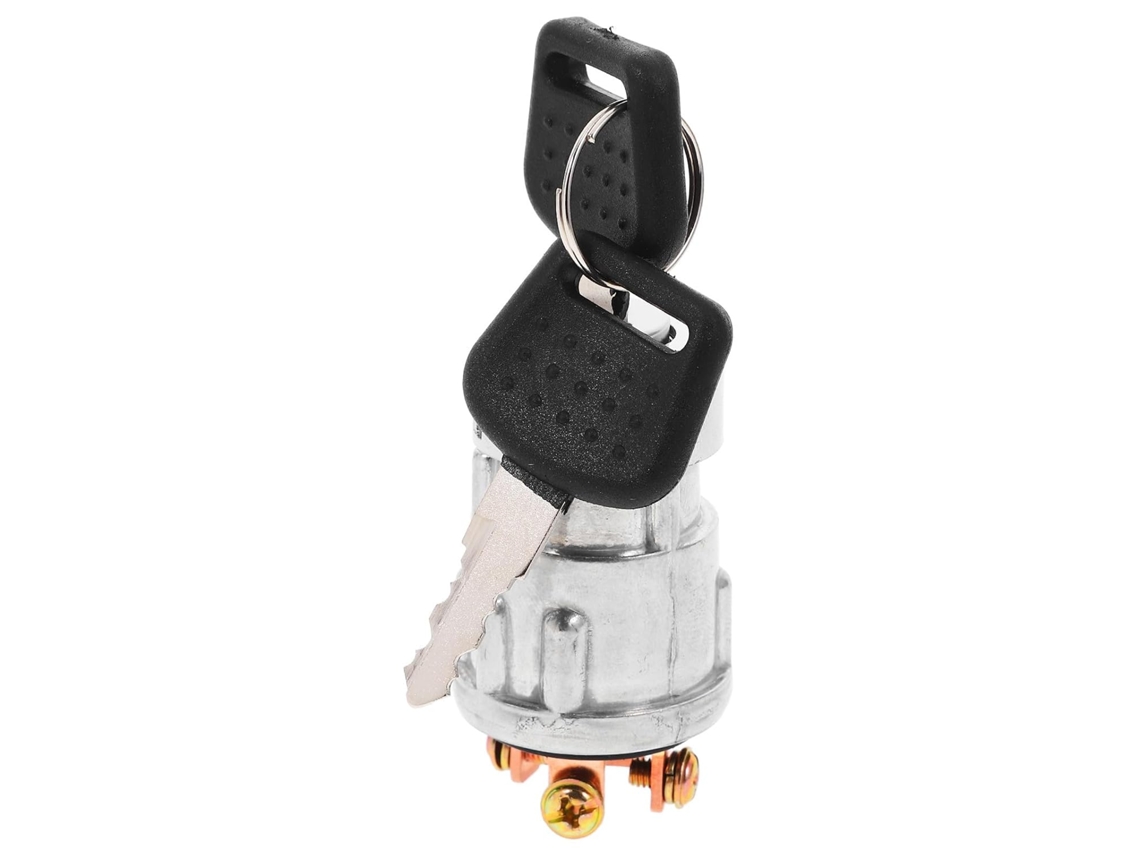 Interruptor De Ignição De 12v Com 4 Pinos Para Veículos Atv, Cor Prata, Com Chave.
