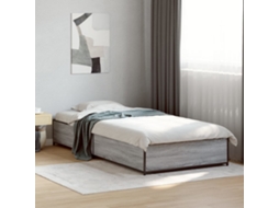 Vidaxl Estrutura Cama 100x200 Cm Derivados Madeira/metal Cinza Sonoma