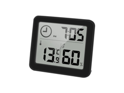 Termômetro-higrômetro Digital Interno Com Relógio E Tela Lcd Grande (preto)