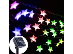 Luzes de cordeira solar estrela LED externa 5m 20 estrelas modos pisca/permanente para jardim natal decoração | S/MARCA