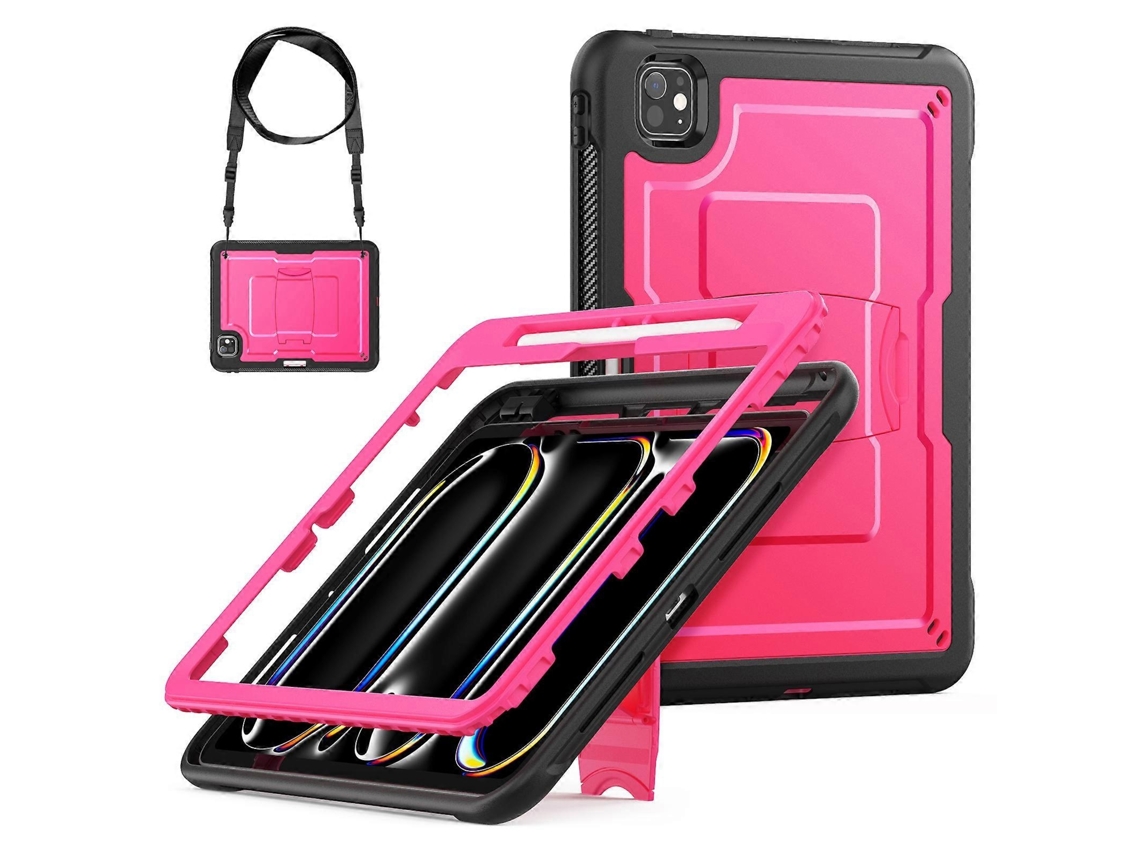 Capa Protetora Em Pc Com Suporte E Alça De Ombro Para Ipad Pro 11 M4 A2836, Rosa Elysve
