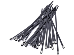 Abraçadeira De Mangueira Em Aço Inoxidável 300 X 7,9 Mm, Abraçadeiras Cabo Reforçado, - Revestidas Pvc Pretas 30 Unidades-aquaforge