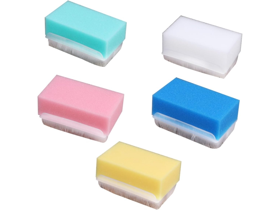 Conjunto De 5 Escovas Toque Bestyash Para Meninos E Meninas, E Esponja De Massagem Para Lavar As Mãos, Cores Sortidas