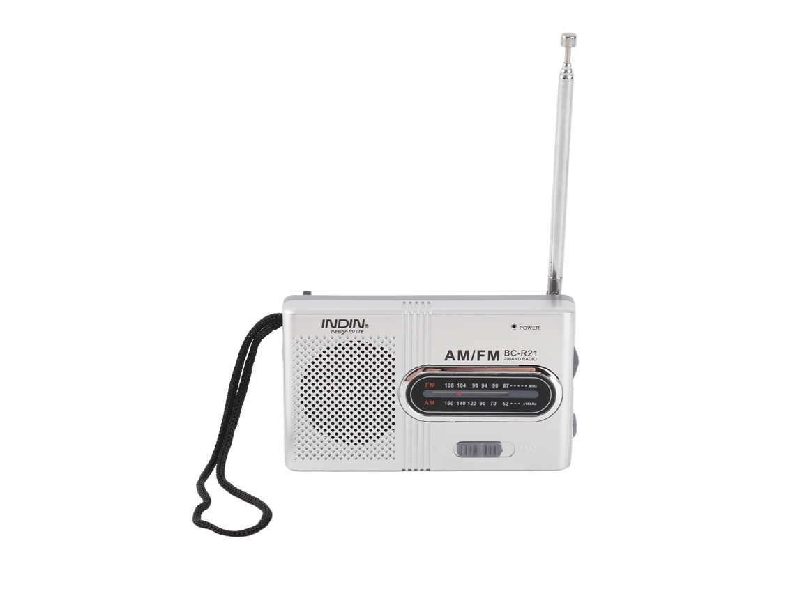 Mali rádio Portátil com Banda Dupla Am/fm Reprodutor com Alto falante Integrado e Entrada para Fones de Ouvido 3.5mm Prata Cinza