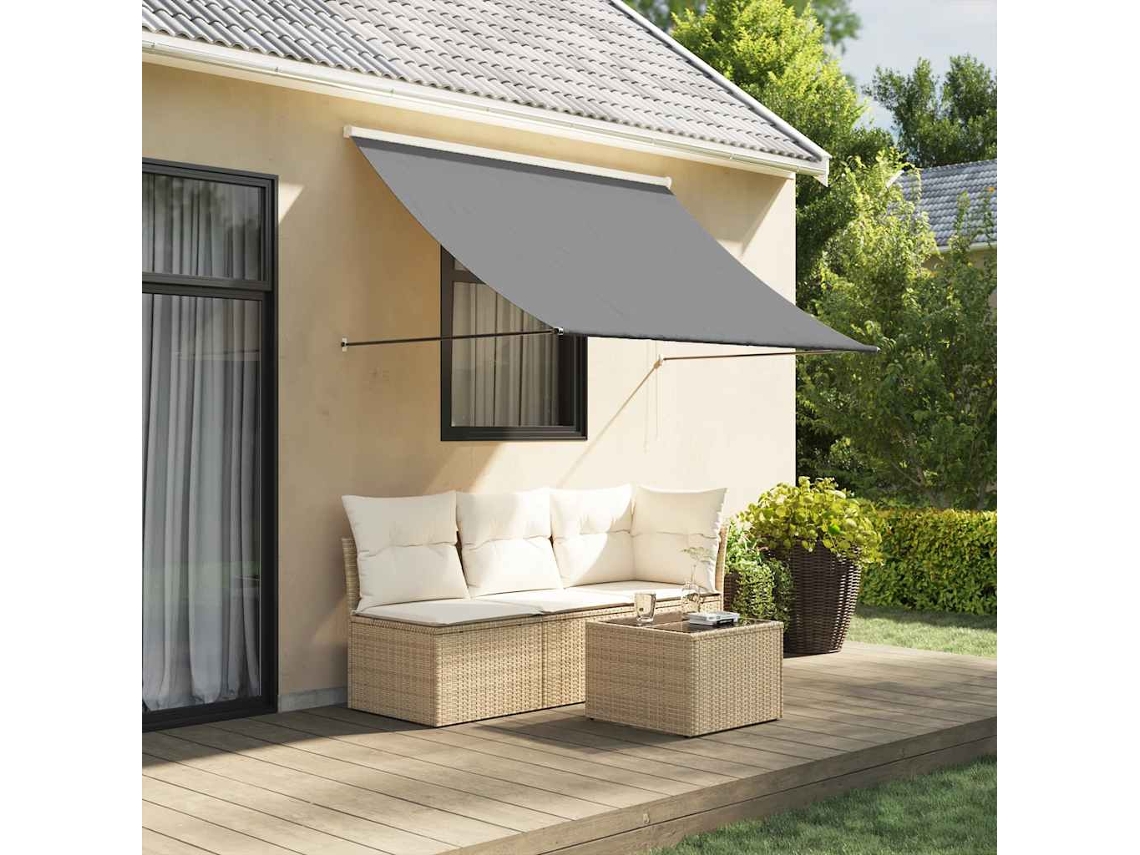 Vidaxl Toldo Retrátil 250x150 Cm Tecido E Aço Antracite