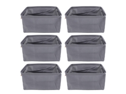 Caixas de Roupas de Tecido Pliáveis 48x28x25cm Cinza S/MARCA