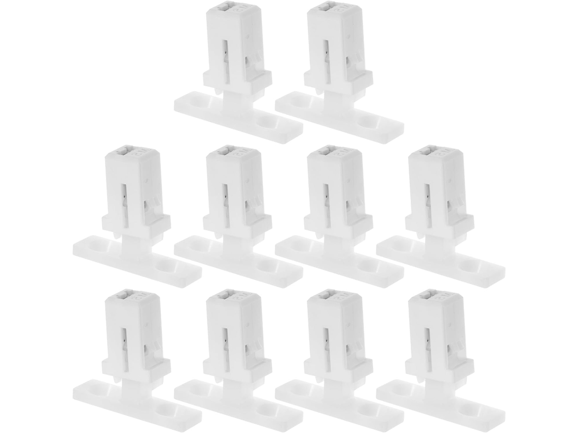 Conjunto De 10-travas Pressão Tampa Lixeira, Em Plástico Branco E Ferro