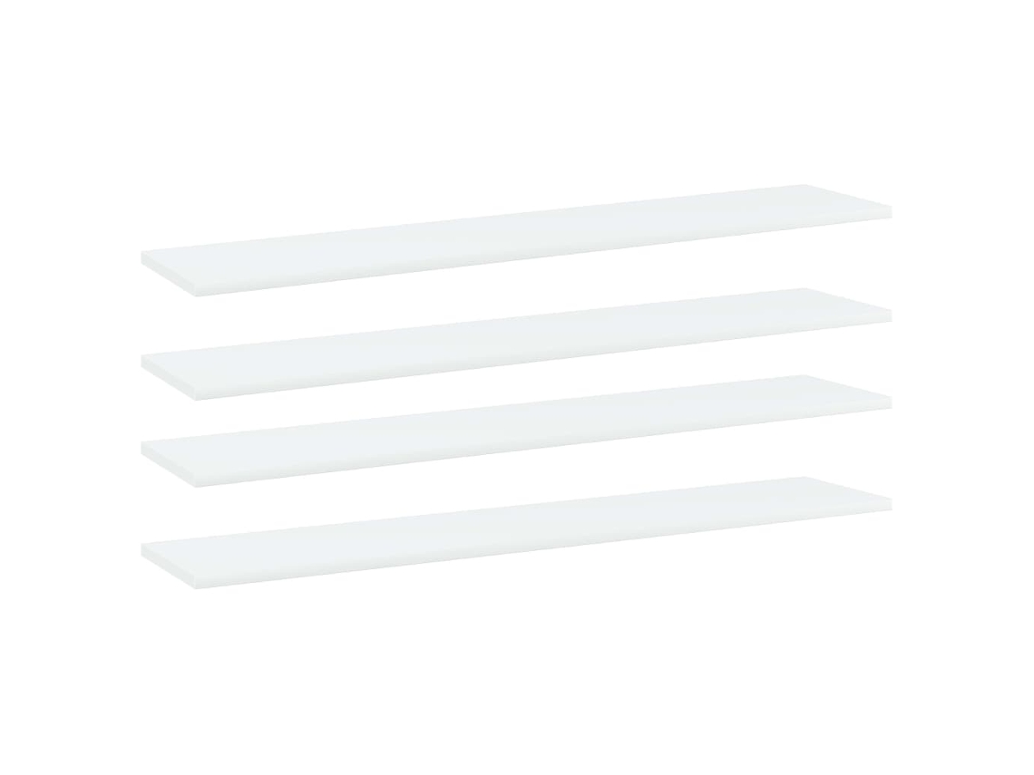 Vidaxl Prateleiras Estante 4 Pcs 100x20x1,5cm Contraplacado Branco