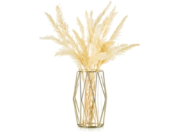 Vaso Geométrico Elegante Com Suporte De Metal, Vasos De Flores De Vidro Transparente Para Fins Decorativos, Ideal Como Peça Central Para Mesa De Escri